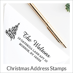 Return Address Wood Mounted Stamp Custom Address Stamp S053W Holiday Address Stamp Christmas Rubber Stamp Christmas Address Stamp
