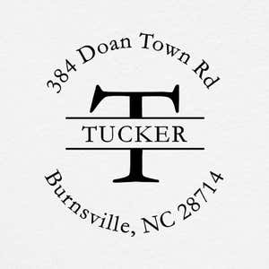 Impression on Grey Paper of of the Trodat 4924 Self-Inking Stamp that comes with the Monogram Self-Inking Return Address Rubber Stamp