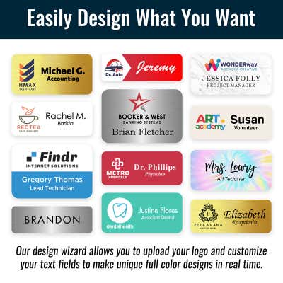 Full Color 1.5" x 3" Custom Name Tag - alternate view