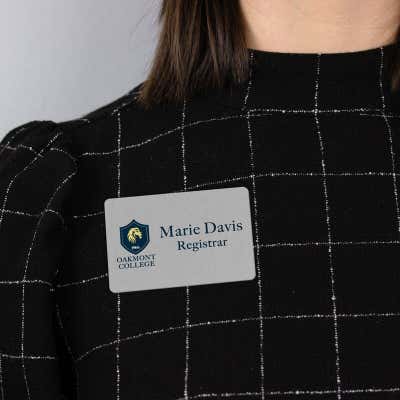 2 x 3 Brushed Silver Name Tag - alternate view
