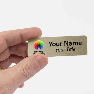 1 x 3 Brushed Gold Name Tag - alternate view