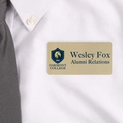 1.5 x 3 Brushed Gold Name Tag - alternate view