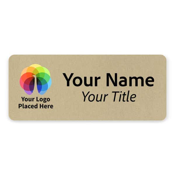 1.25 x 3 Brushed Gold Name Tag