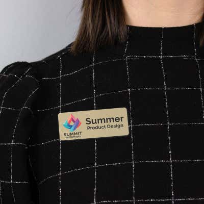 1.25 x 3 Brushed Gold Name Tag - alternate view
