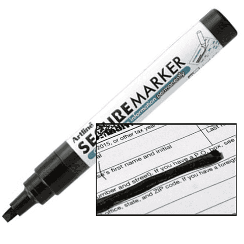 Identity Protection 4mm Chisel Tip Secure Marker