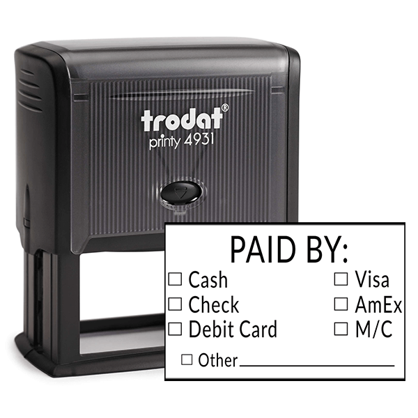 Paid By Multi Use Rubber Stamp