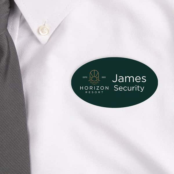 Oval Name Tags are perfect for the office or business event. 