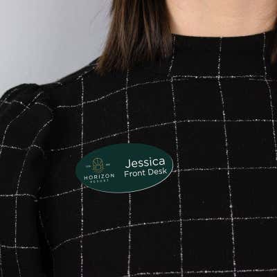 Oval 1.5 x 3 Name Tag - alternate view