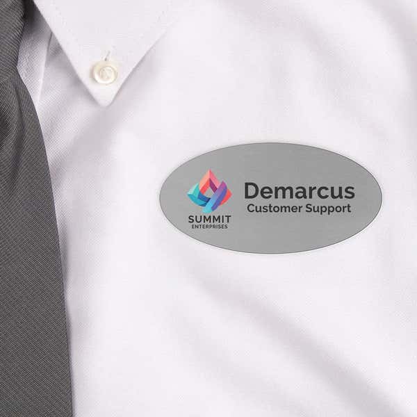 Oval name tags are perfect for any business setting. 