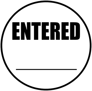 ENTERED Round Border Stock Stamp