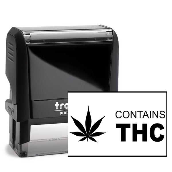 Contains THC Warning Rubber Stamp