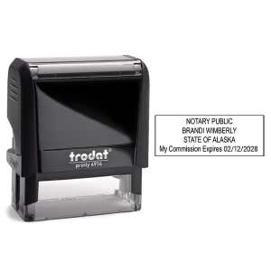 Alaska Notary Rectangle Stamp Imprint and Body