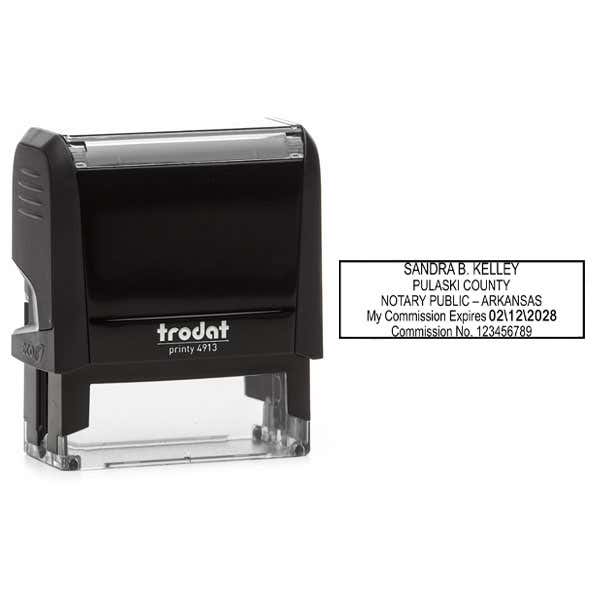 Arkansas Notary Rectangle Stamp Body and Design