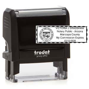 Arizona Notary Rectangular Stamp and Impression