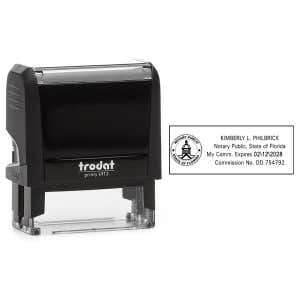Florida Notary Public Seal Rectangular Stamp Body and Impression