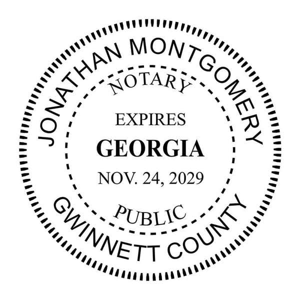 Georgia Notary Round with Expiration Seal - Choose Stamp or Embosser