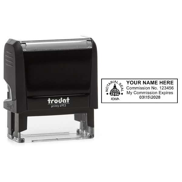 Iowa Notary Rectangular Body and Design