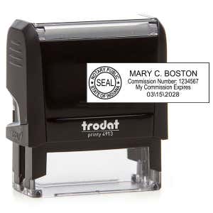 Indiana Notary Rectangular Impression Overlay on Stamp Body