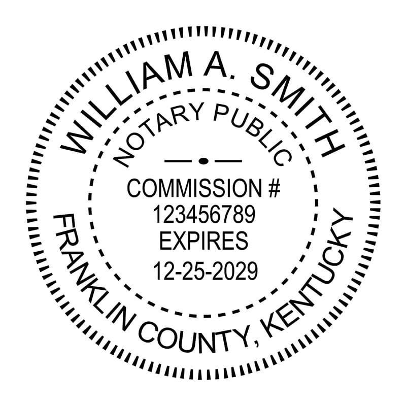 Kentucky Notary Round Seal - Choose Stamp or Embosser