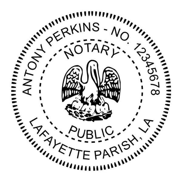 Louisiana Notary Round Seal - Choose Stamp or Embosser