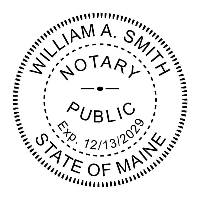 Maine Notary Round Seal - Choose Stamp or Embosser