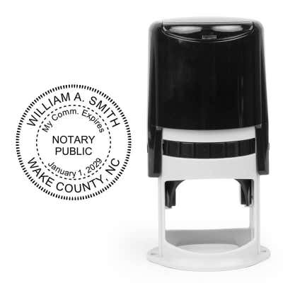 North Carolina Round Notary Seal - Choose Stamp or Embosser - alternate view