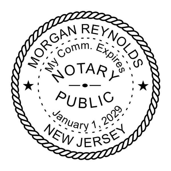 New Jersey Round Notary Seal - Choose Stamp or Embosser