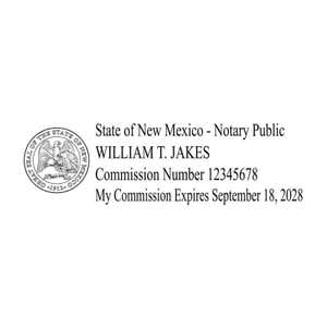 New Mexico Notary Rectangular State Stamp Impression on White