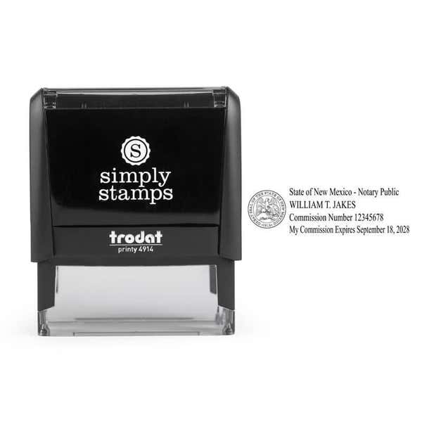New Mexico Notary Rectangular State Stamp and Impression
