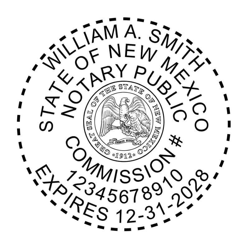 New Mexico Round Notary Seal Embosser Imprint