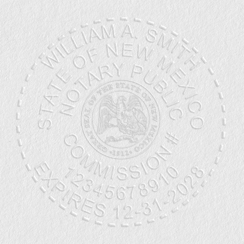 Embosser Impression Example on White Paper