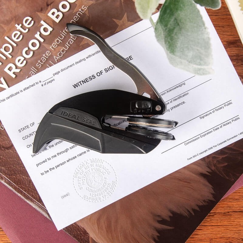 An Embosser and Embosser Impression on a Witness of Signature Paper 