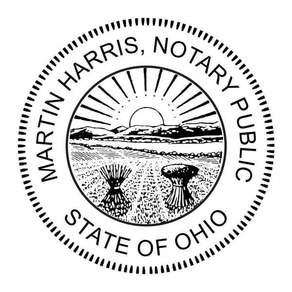 Ohio Round Notary Seal - Choose Stamp or Embosser