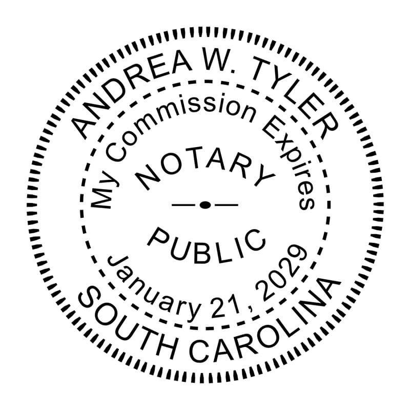 South Carolina Round Notary Seal - Choose Stamp or Embosser