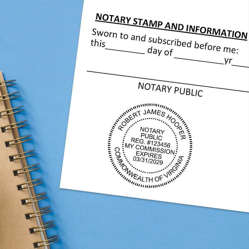 Close-up of notary seal stamped on sworn affidavit