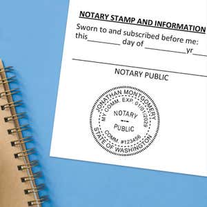 Stamped notary section of a sworn and subscribed statement