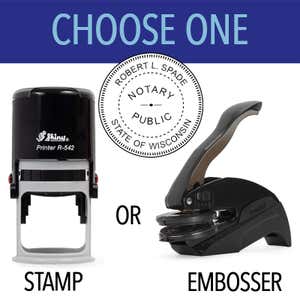 Wisconsin Notary Round - Choose Stamp or Embosser