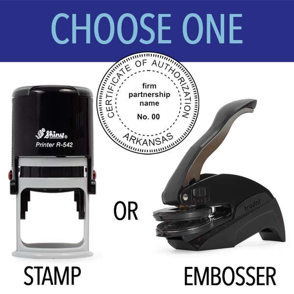 State of Arkansas Firm Seal - Choose Stamp or Embosser