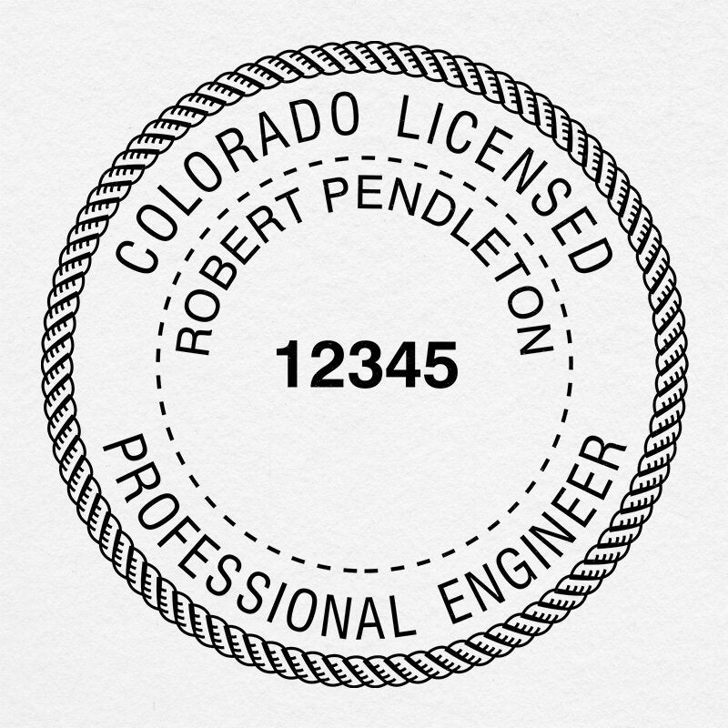 A close-up on the design of the State of Colorado Engineer Seal