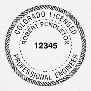 A close-up on the design of the State of Colorado Engineer Seal