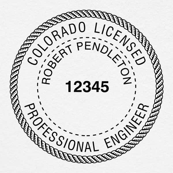 A close-up on the design of the State of Colorado Engineer Seal