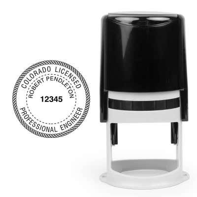 The State of Colorado Engineer Seal impression and self-inking stamp