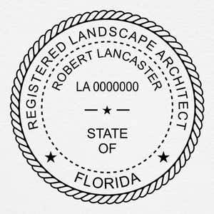 A close-up on the State of Florida Landscape Architect Seal