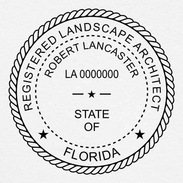 A close-up on the State of Florida Landscape Architect Seal