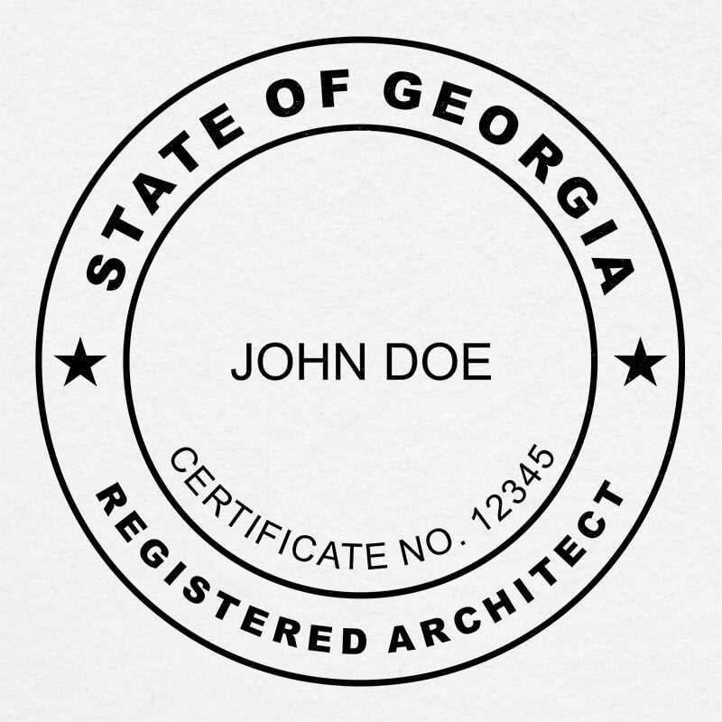 A close-up on the State of Georgia Architect Seal