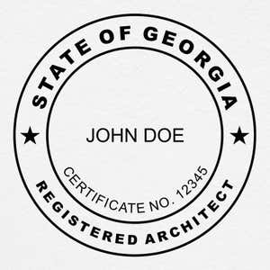 A close-up on the State of Georgia Architect Seal