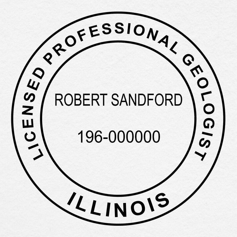A close-up on the State of Illinois Geologist Seal