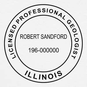 A close-up on the State of Illinois Geologist Seal