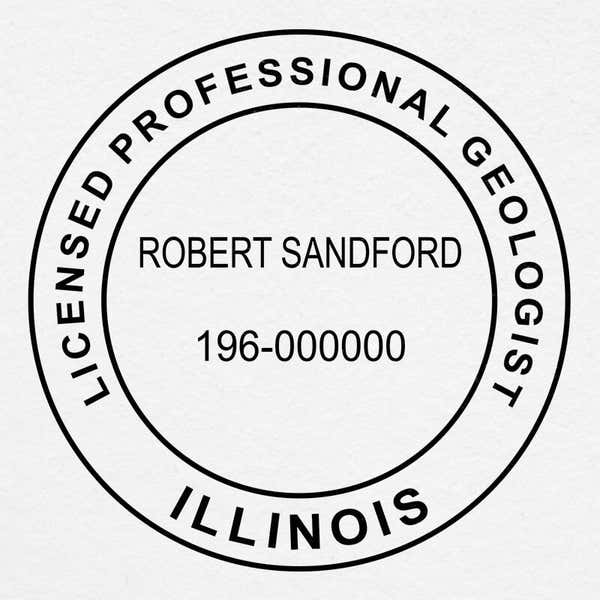 A close-up on the State of Illinois Geologist Seal