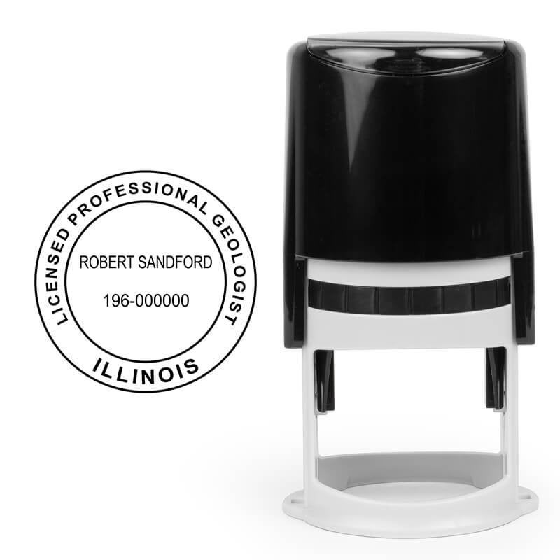 The State of Illinois Geologist Seal and a self-inking stamp
